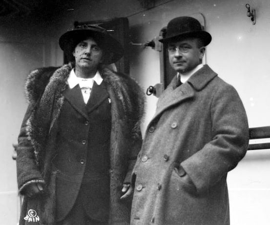 Alexis Carrel and his wife on a ship.