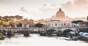 The cityscape of Rome. 