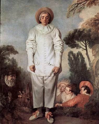 Gilles (or Pierrot) and Four Other Characters of the Commedia dell'arte (c. 1718-19)by Jean-Antoine Watteau
