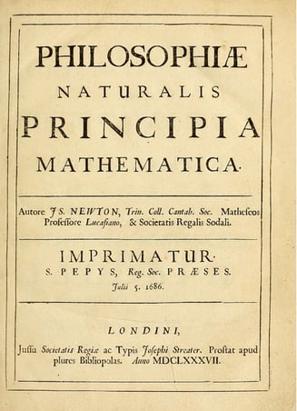 Title page of Philosophiae Naturalis Principia Mathematica by Isaac Newton.