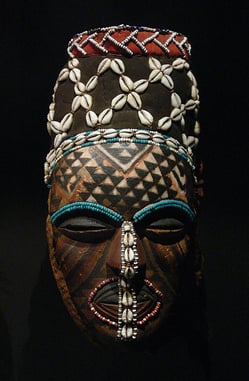 The mother goddess of the Kuba people depicted as weeping.