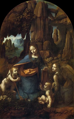 Virgin of the Rocks (sometimes referred to as Madonna of the Rocks) by Leonardo da Vinci