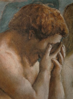 Head of Adam in The Expulsion from the Garden of Eden by Masaccio