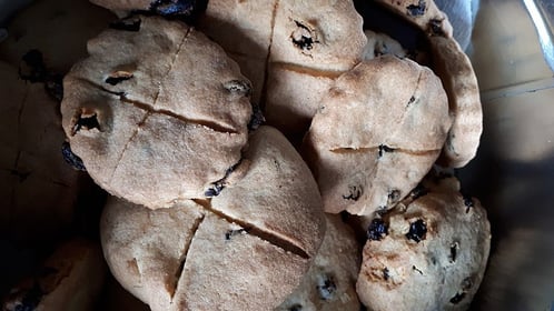 Soul cakes eaten during Halloween, All Saints' Day and All Souls' Day