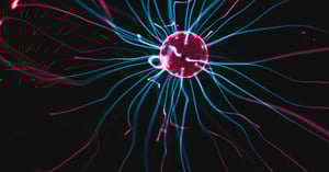 A ball of energy with electricity beaming all over the place.