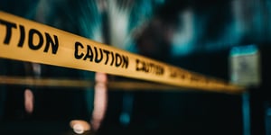 A close up of caution tape. 