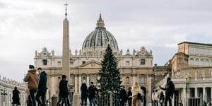 Christmas tree is St. Peter's square. 