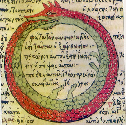 Ouroboros, 15th c. alchemical manuscript