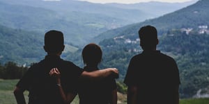 A group of friends at an overlook.