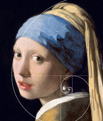 Girl with a Pearl Earring displaying the golden ratio. 