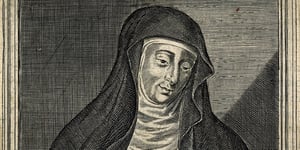 Hildegard von Bingen. Line engraving by W. Marshall.