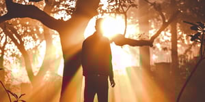 Man facing the light.