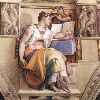 The Erythraean Sibyl was the prophetess of classical antiquity presiding over the Apollonian oracle at Erythrae, a town in Ionia opposite Chios, which was built by Neleus, the son of Codrus.