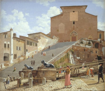 The Marble Steps leading up to the Church of Santa Maria in Aracoeli in Rome (c.1816), by Christoffer Wilhelm Eckersberg
