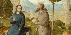 The Temptation of Christ: God being tempted by the devil. 