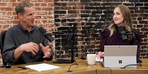 Dan Kueber and Catherine Hadro talking together on The Purposeful Lab podcast