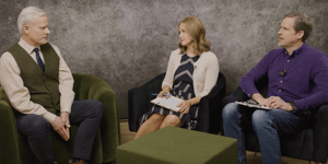 Daniel McInerny, Catherine Hadro and Dan Kuebler chatting on Purposeful Lab Podcast.