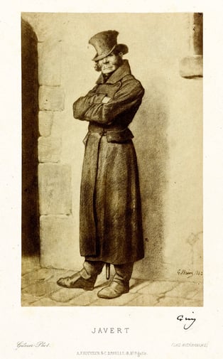Javert - illustration de Gustave Brion, 1862.