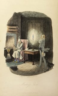 An illustration of Marley's ghost in 'A Christmas Story.'