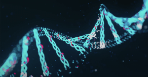 up close image of a DNA representation