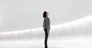 person looking up and contemplating