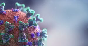 an up-close virus molecule