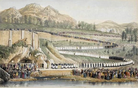 Lourdes procession 4 april 1864