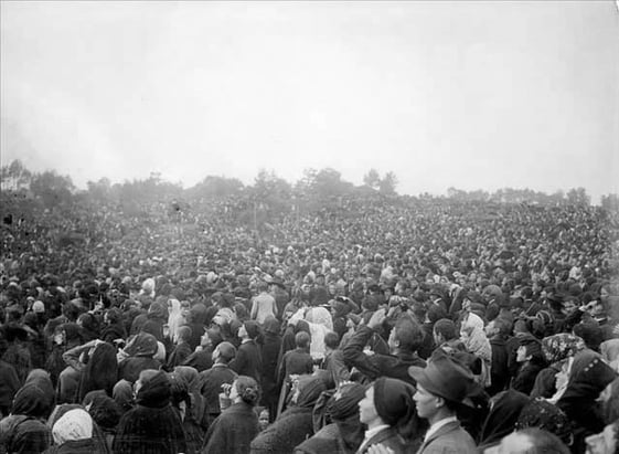 Part of the near about 100,000 people at Cova da Iria that witnessed the event known as "The Miracle of the Sun" occurred on October 13, 1917.