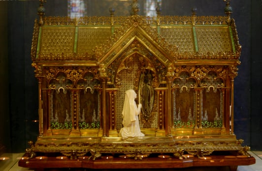 Reliquary of St. Bernadette Soubirous in the Basilica of the Immaculate Conception.