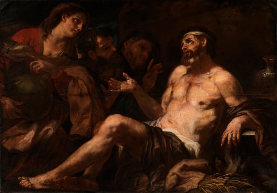 Job and His Comforters by Luca Giordano