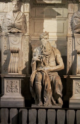 Michelangelo's grave for Julius II in basilica San Pietro in Vincoli, Rome, Italy